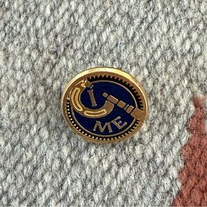 Vintage Gold and Blue Enamel Pin